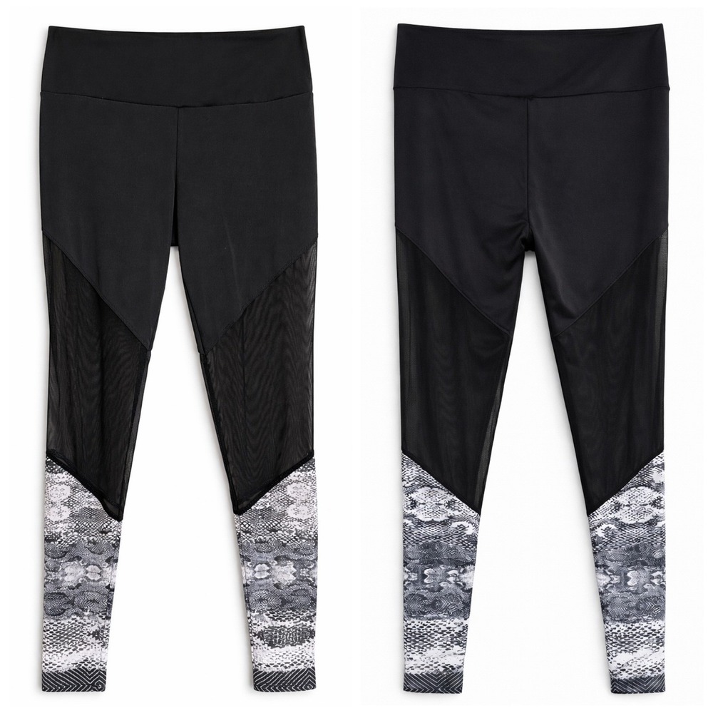 Onzie‎ Black Snake Print Leggings  Workout Activewear Size M Size L Full Length